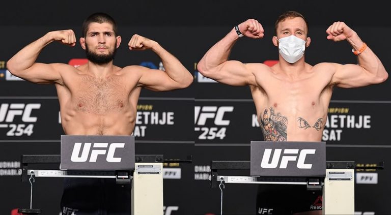 Хабиб Нурмагомедов и Джастин Гэйтжи сделали вес перед турниром UFC 254