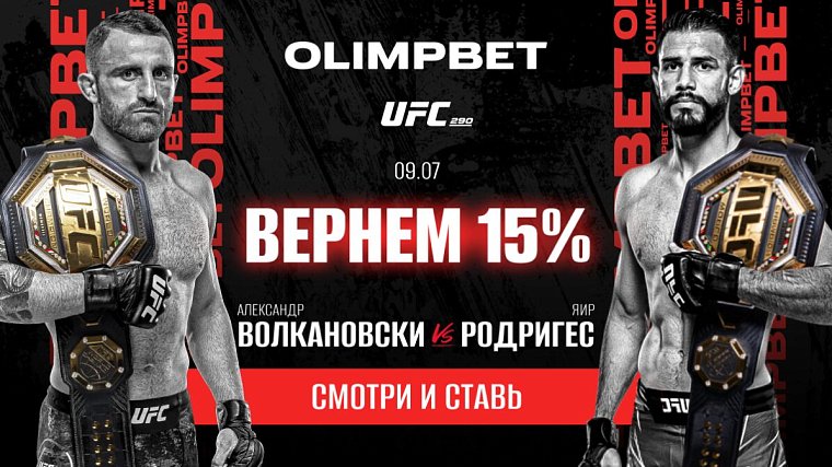 Olimpbet вернет 15% от ставки на победу Волкановски над Родригесом на UFC 290