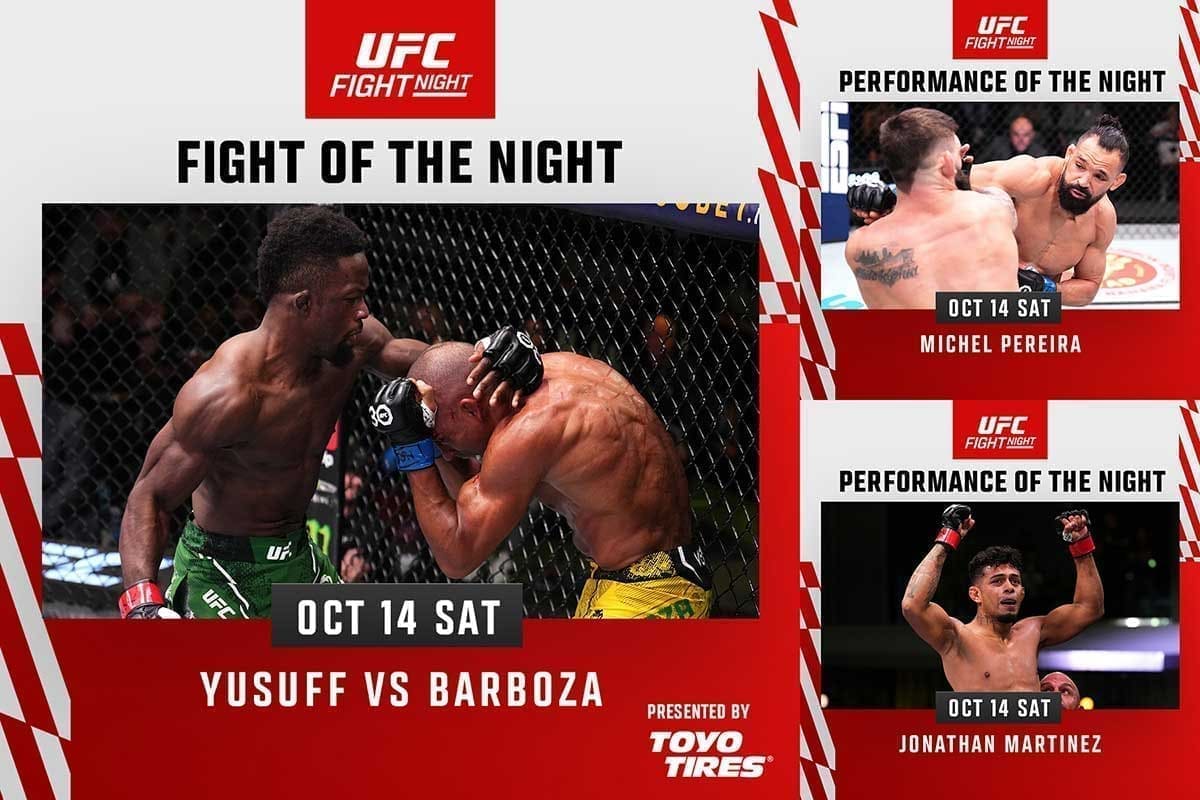 Бонусы турнира UFC Fight Night 230: Барбоза установил рекорд