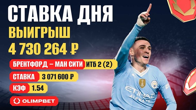 Клиент OLIMPBET выиграл 4 700 000 на камбэке Ман Сити