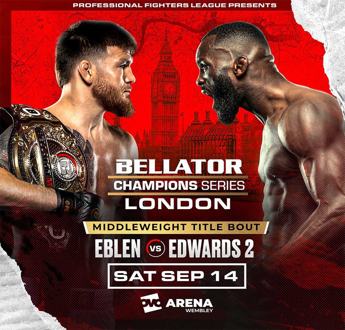 Реванш Эблина и Эдвардса возглавит турнир Bellator в Лондоне