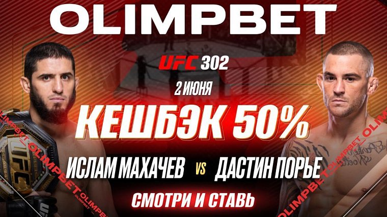 ОлимпБет возвращает 50% от ставки на победу Махачева на UFC 302